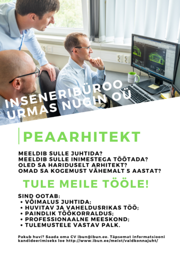 Tööpakkumine - valdkonnajuht-peaarhitekt