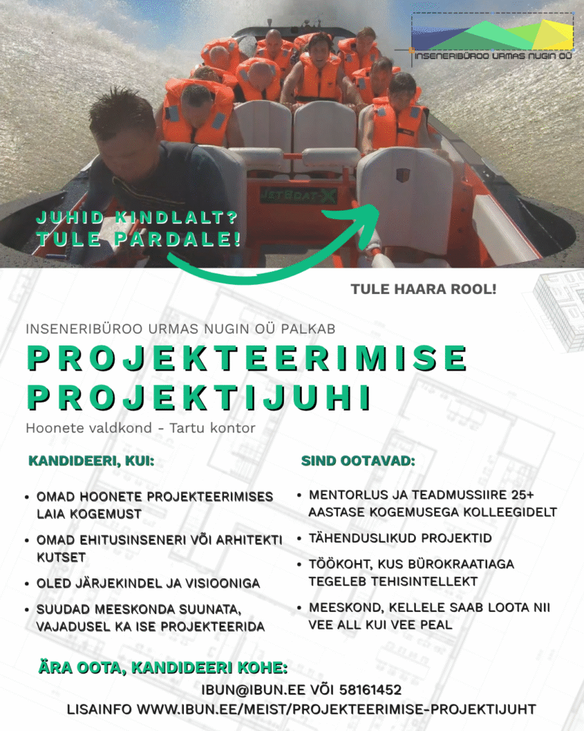 Tööpakkumine projekteerimise projektijuhile